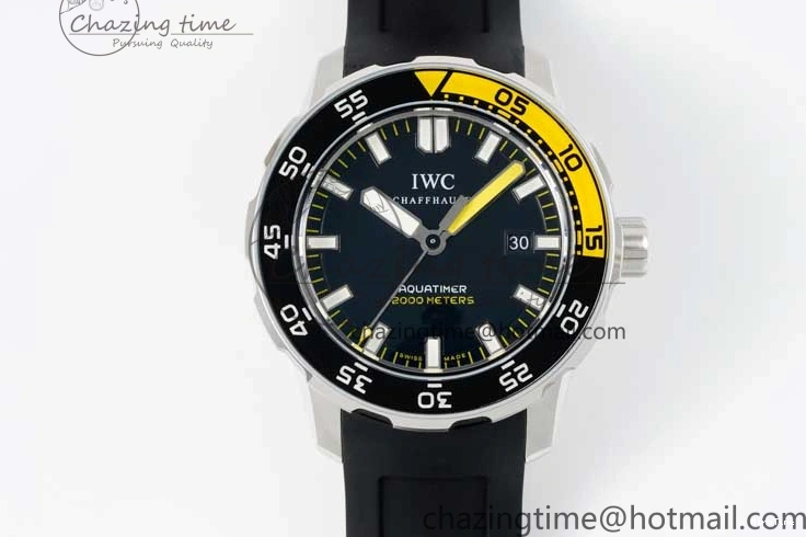 MIROTIME 0121 Bright Aquatimer Automatic SS RSF 1:1 Best Edition Black Yellow Dial on Black Rubber Strap A 7068
